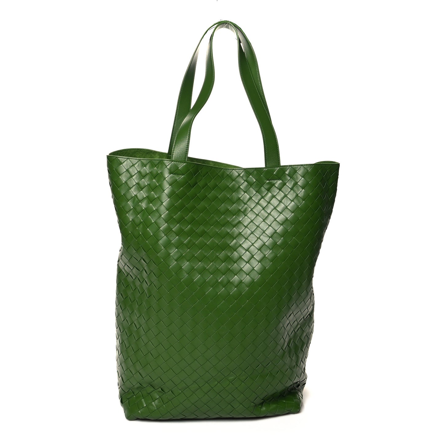 Calfskin Intrecciato Large North South Tote Bag Aloe