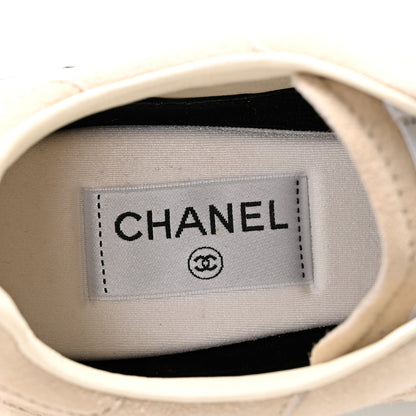 Chanel Suede Kidskin Womens CC Sneakers 41 Light Beige 7 of 8