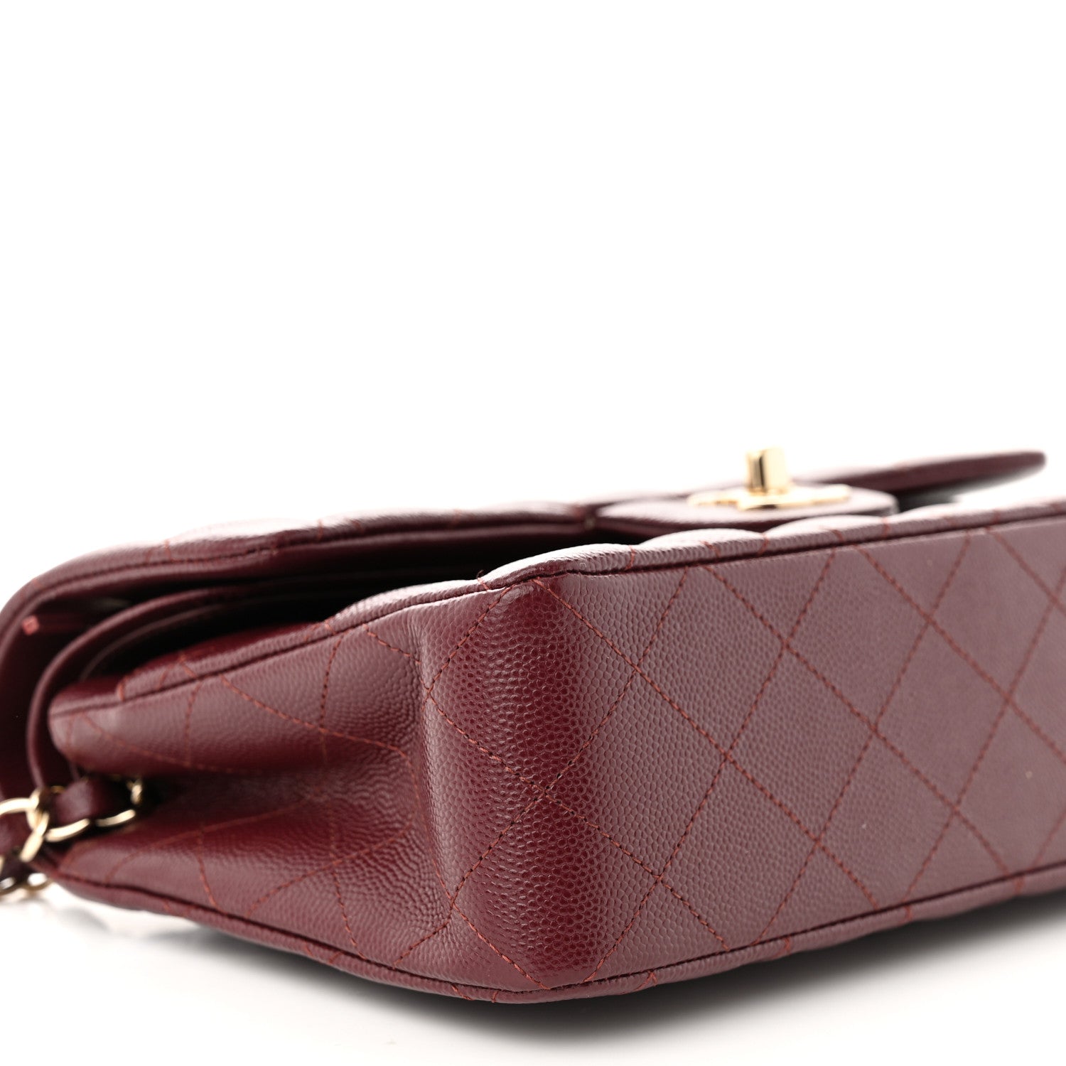 Chanel Caviar Quilted Small Double Flap Burgundy 9 of 13