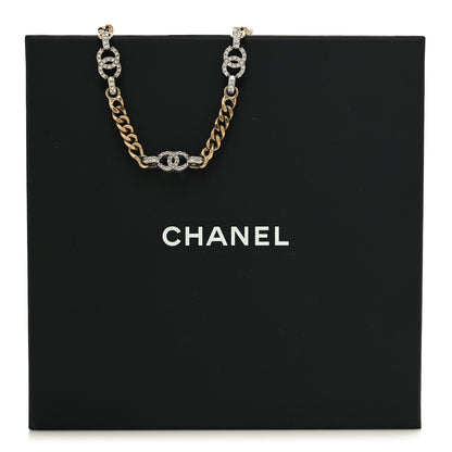 Chanel Crystal CC Chain Links Choker Necklace Gold 6 of 6