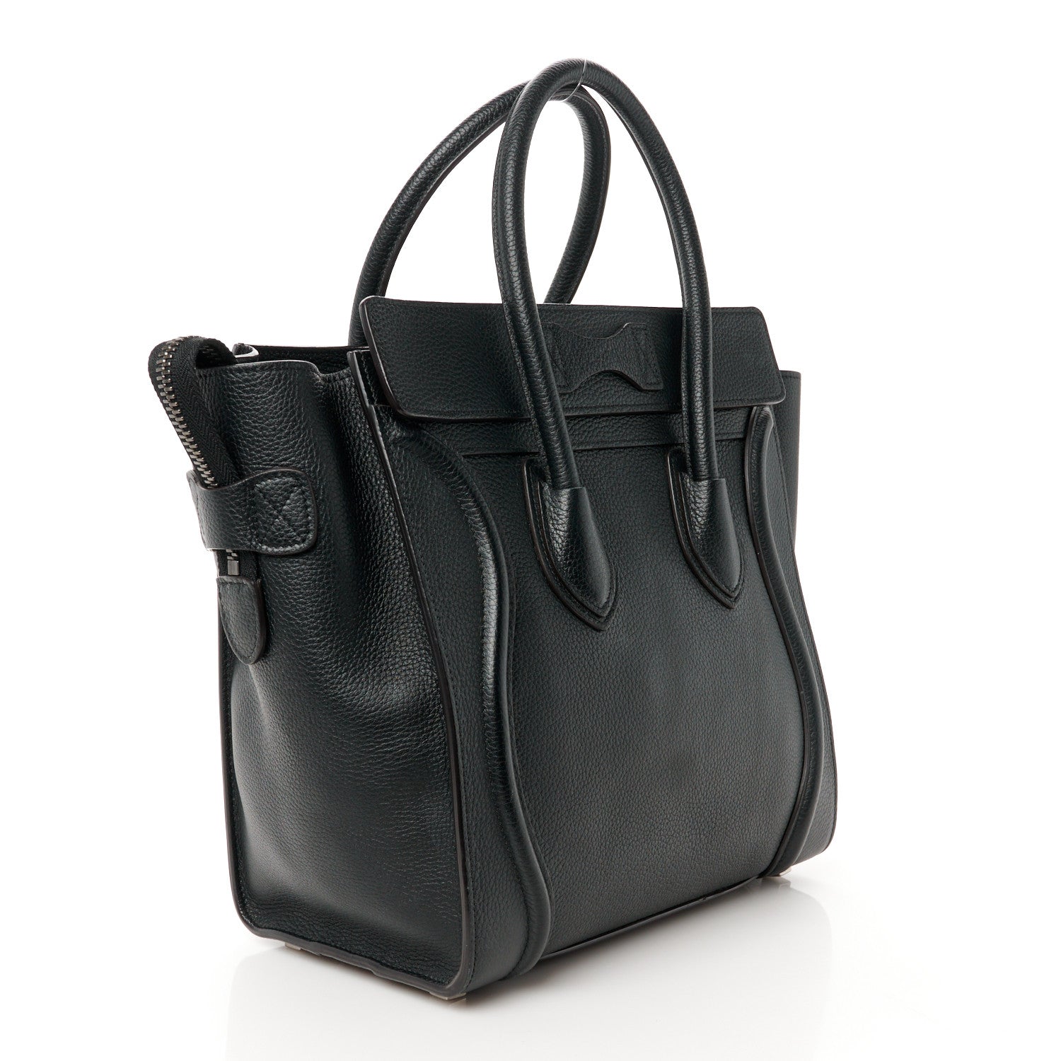 Celine Drummed Calfskin Micro Luggage Black 3 of 10