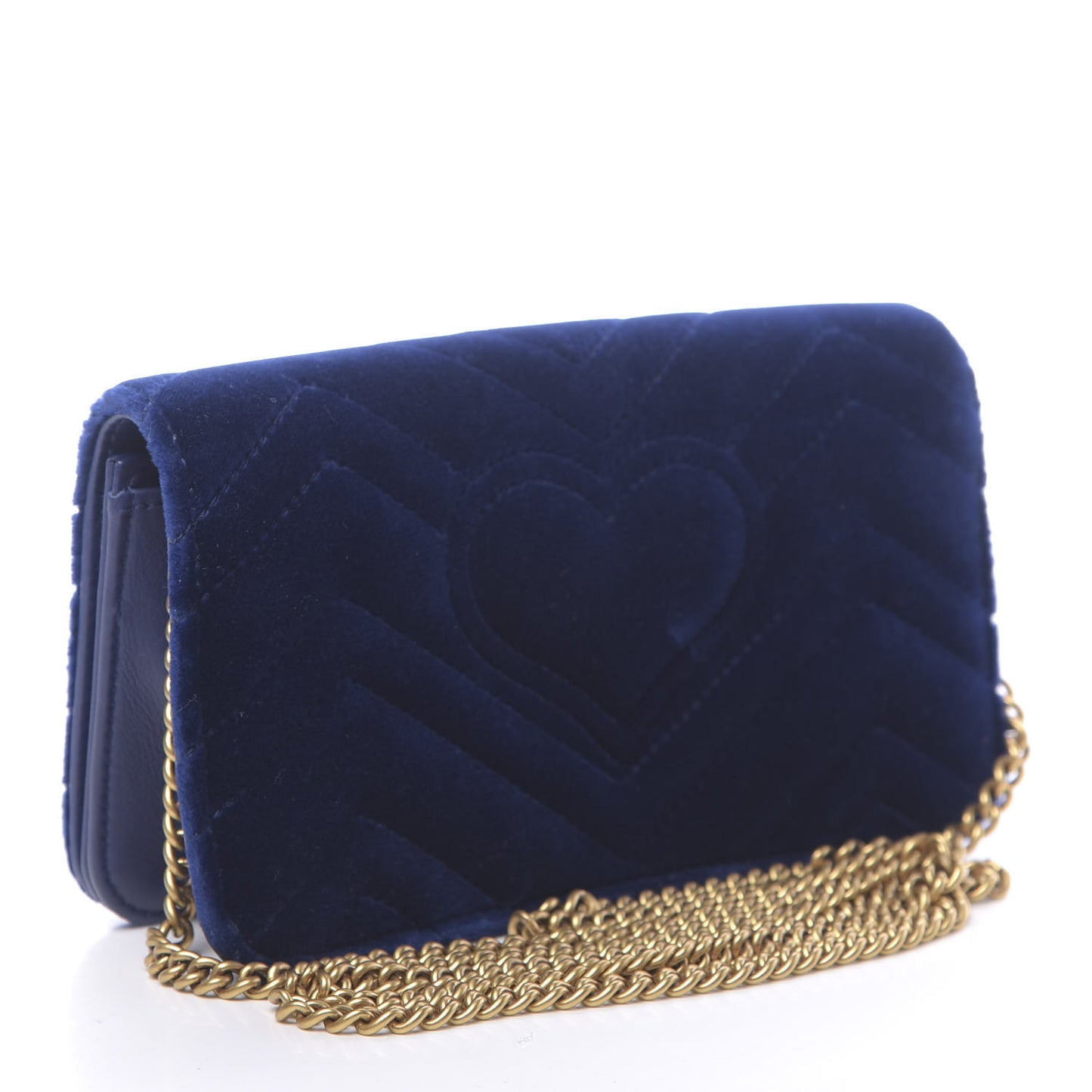Velvet Matelasse GG Marmont Mini Bag Cobalt Blue
