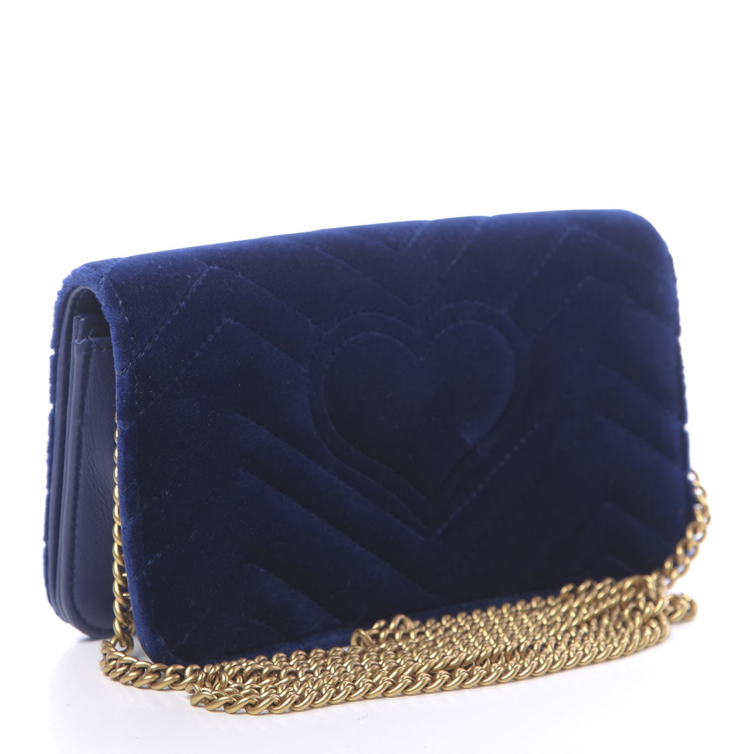 Gucci Velvet Matelasse GG Marmont Mini Bag Cobalt Blue 3 of 10