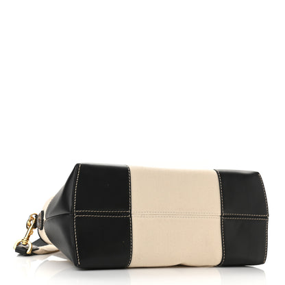 Fendi Canvas Vitello King Logo Embroidered Medium By The Way Boston Bag Grezzo Black 4 of 10