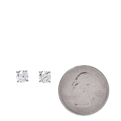 Tiffany Platinum Diamond 1.41ctw Round Solitaire Earrings 2 of 6