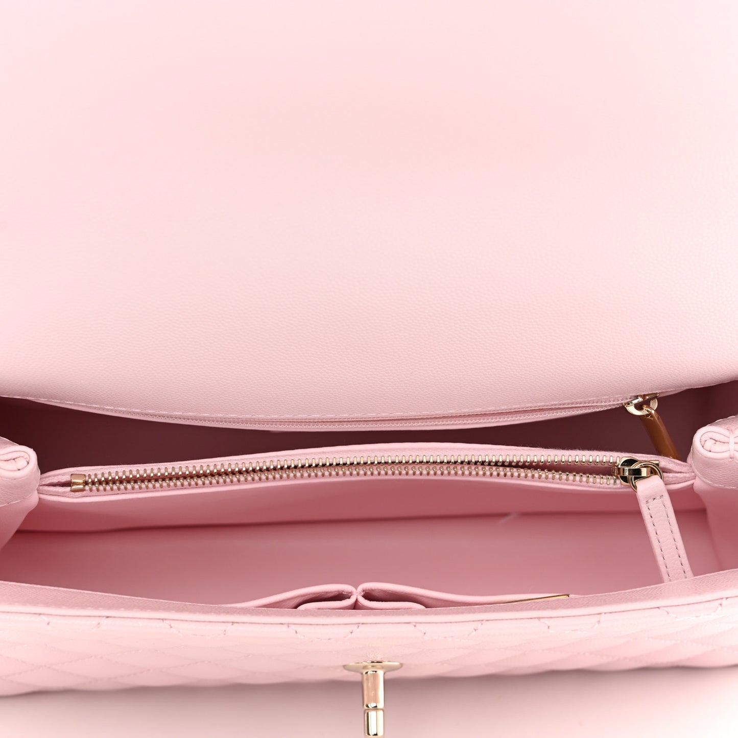 Caviar Quilted Small Coco Handle Flap Light Pink