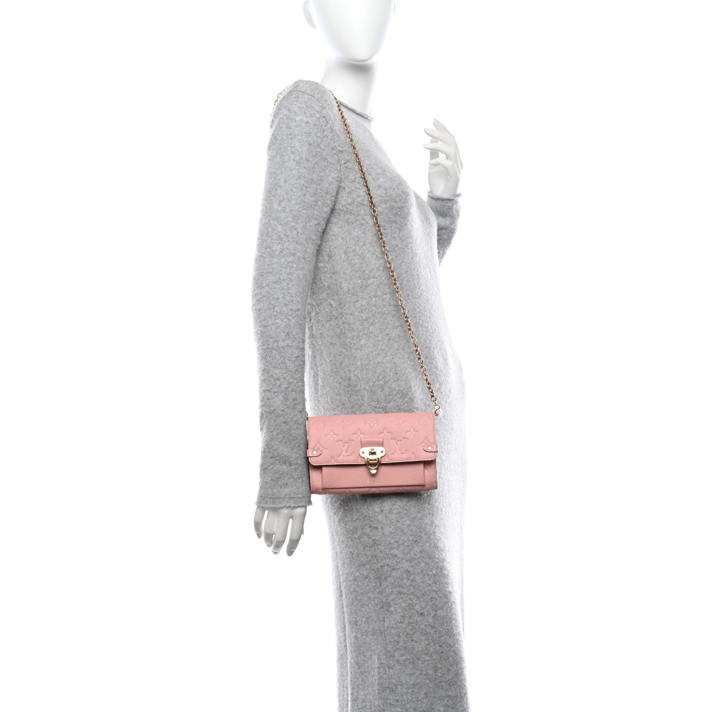 LOUIS VUITTON Empreinte Vavin Chain Wallet Rose Poudre