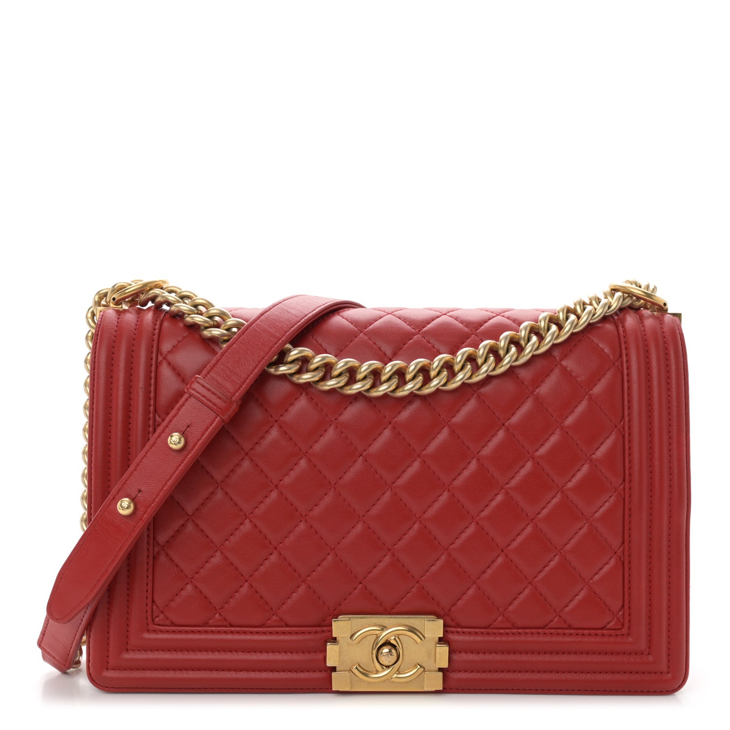 Chanel Lambskin Quilted New Medium Boy Flap Red 1 of 12