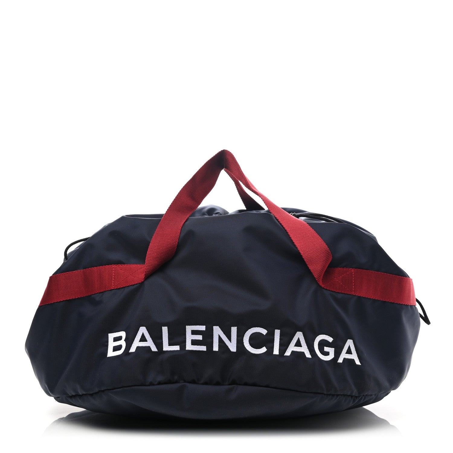 Balenciaga Textured Sport Nylon Logo Embroidered S Wheel Gym Bag Bleu Navy Rouge 1 of 9