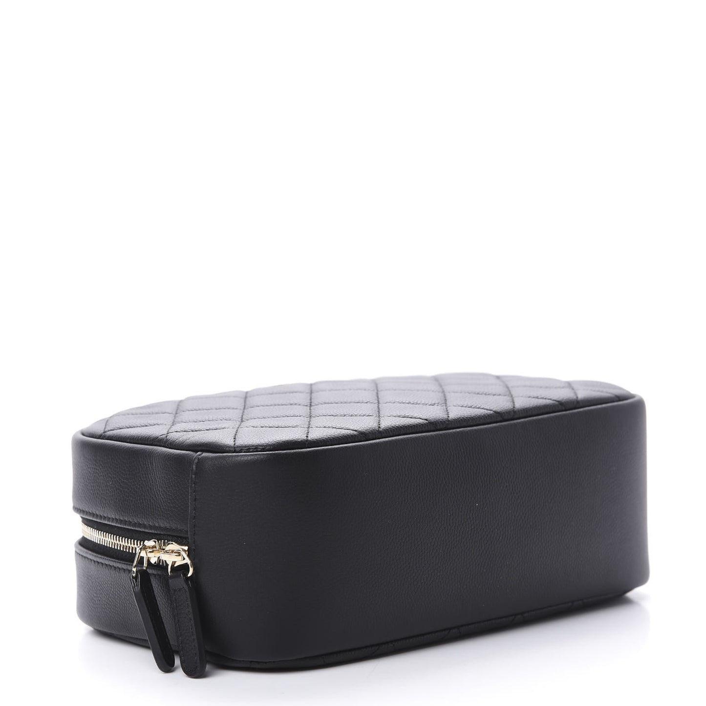 Caviar Quilted Curvy Pouch Cosmetic Case Black