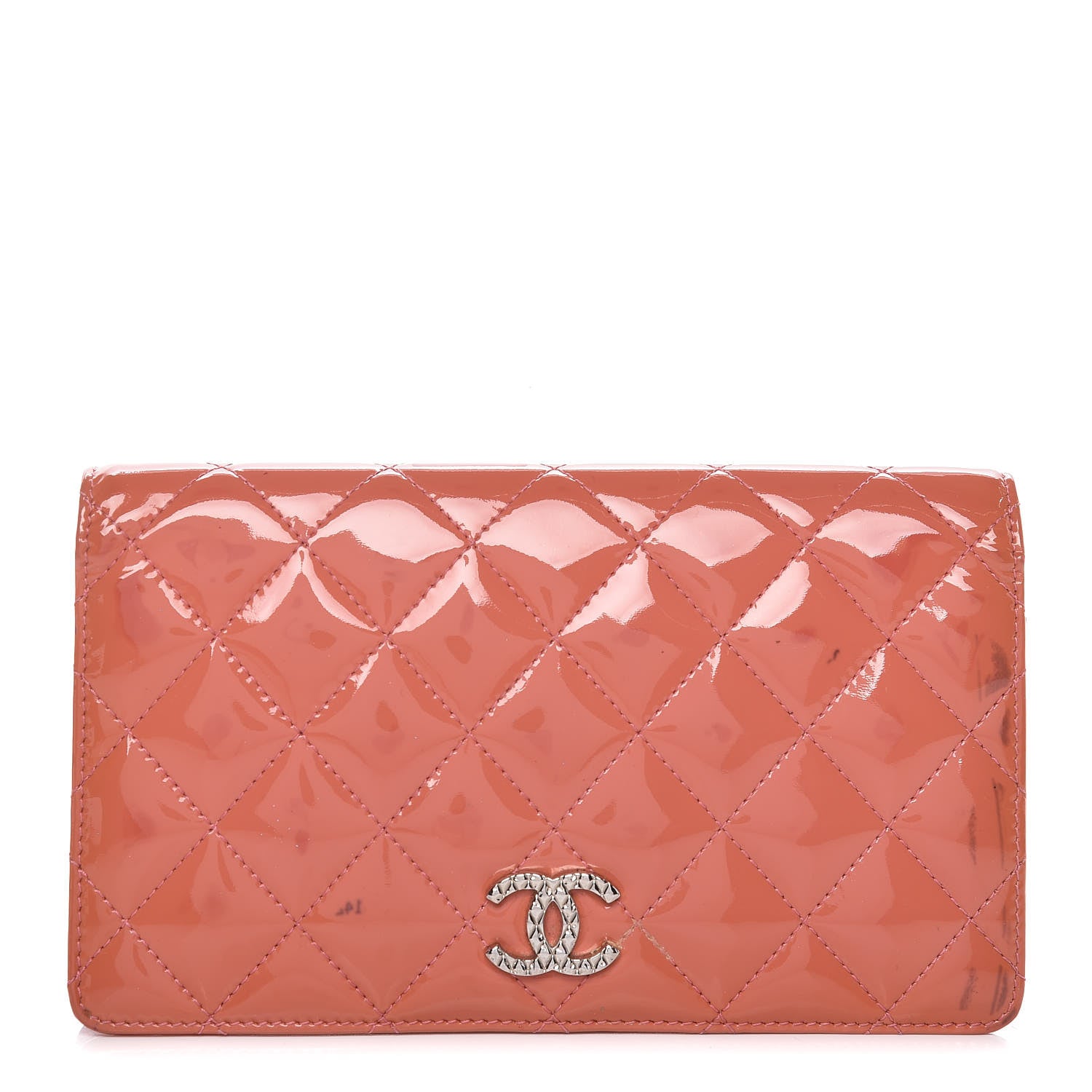 Chanel Patent Quilted Brilliant Yen Wallet Pink 1 of 20