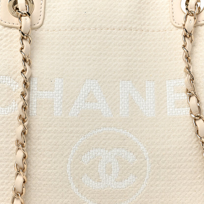 Chanel Mixed Fibers Small Deauville Tote White 10 of 17
