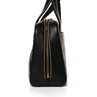 Chanel Calfskin Contrast Stitch Surpique Bowler Black 10 of 10