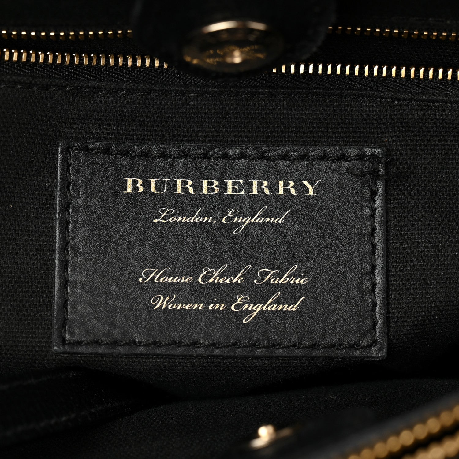 Burberry Derby Calfskin House Check Large Banner Tote Black 6 of 12