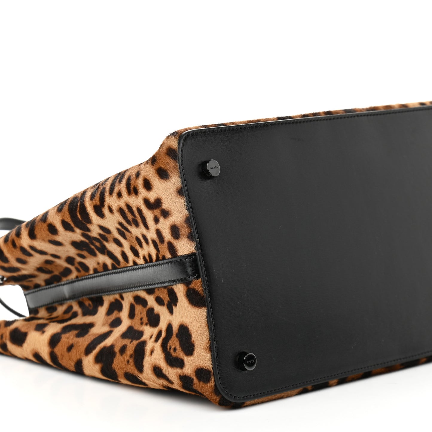 Faux Calf Hair Calfskin Leopard Print Mina 32 Bag Mordore Black