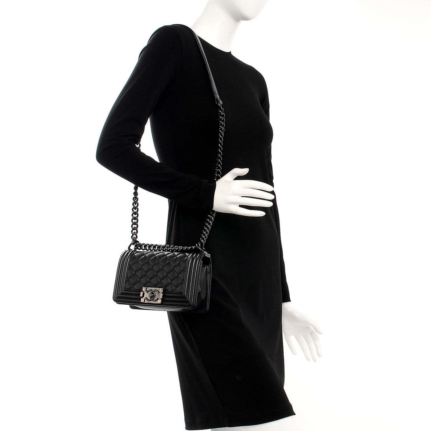 Caviar Quilted Small Boy Flap So Black