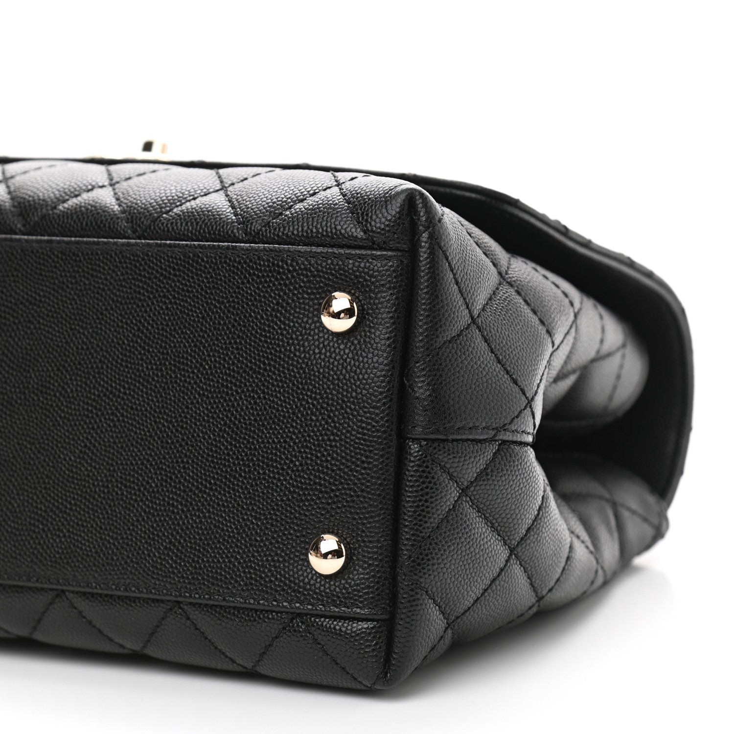 Chanel Caviar Lizard Embossed Quilted Small Coco Handle Flap Black 10 of 10