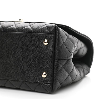 Chanel Caviar Lizard Embossed Quilted Small Coco Handle Flap Black 10 of 10