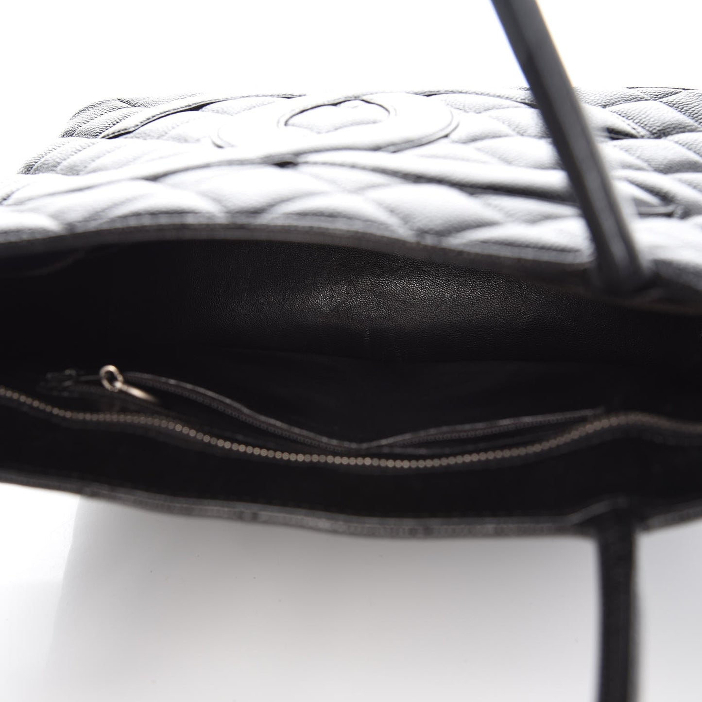 Caviar Quilted Medallion Tote Black