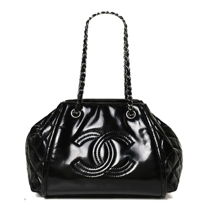 Chanel Vinyl Lipstick Ligne Accordion Tote Black 1 of 14