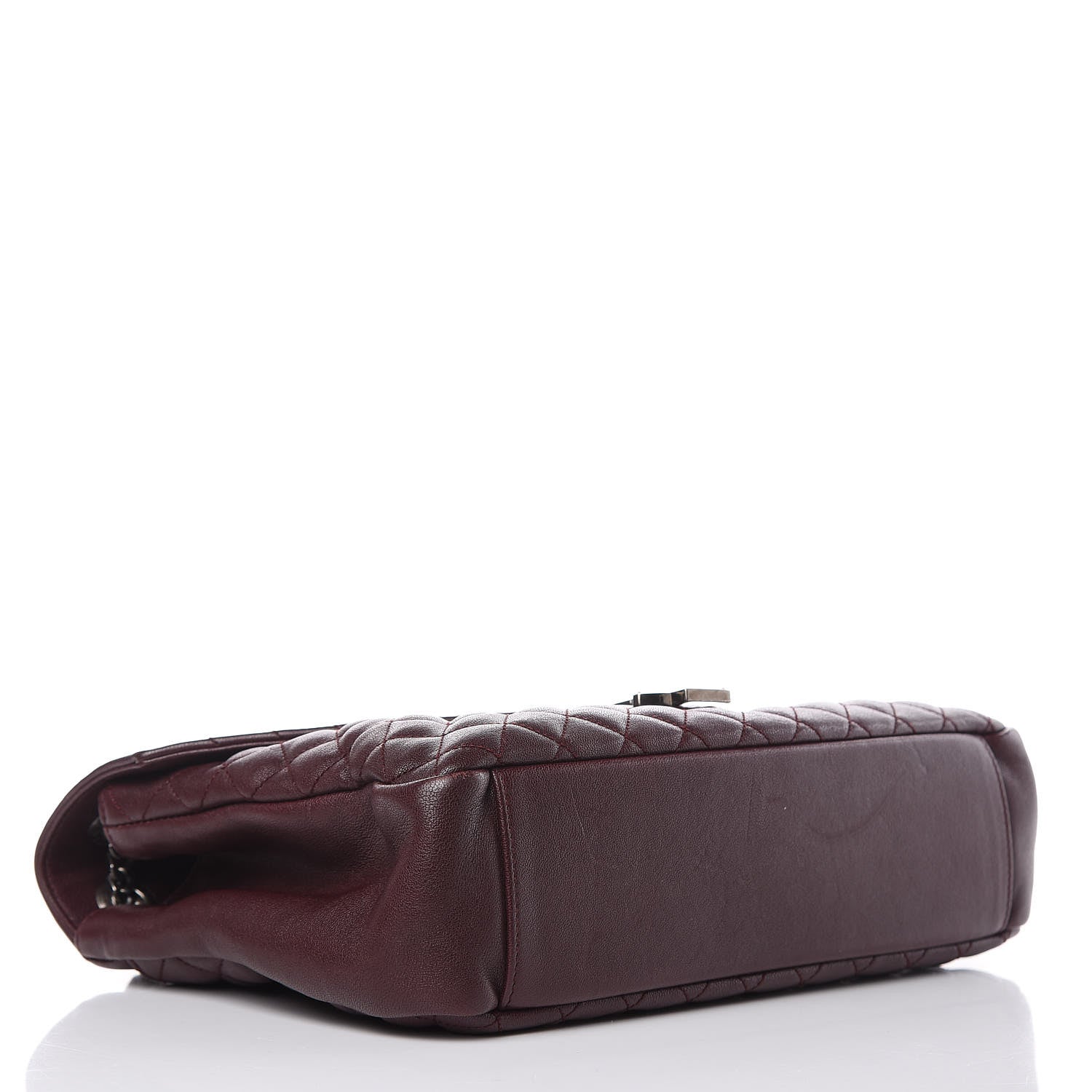 Saint Laurent Calfskin Mixed Matelasse Triquilt Large Monogram Envelope Satchel Bordeaux 4 of 13