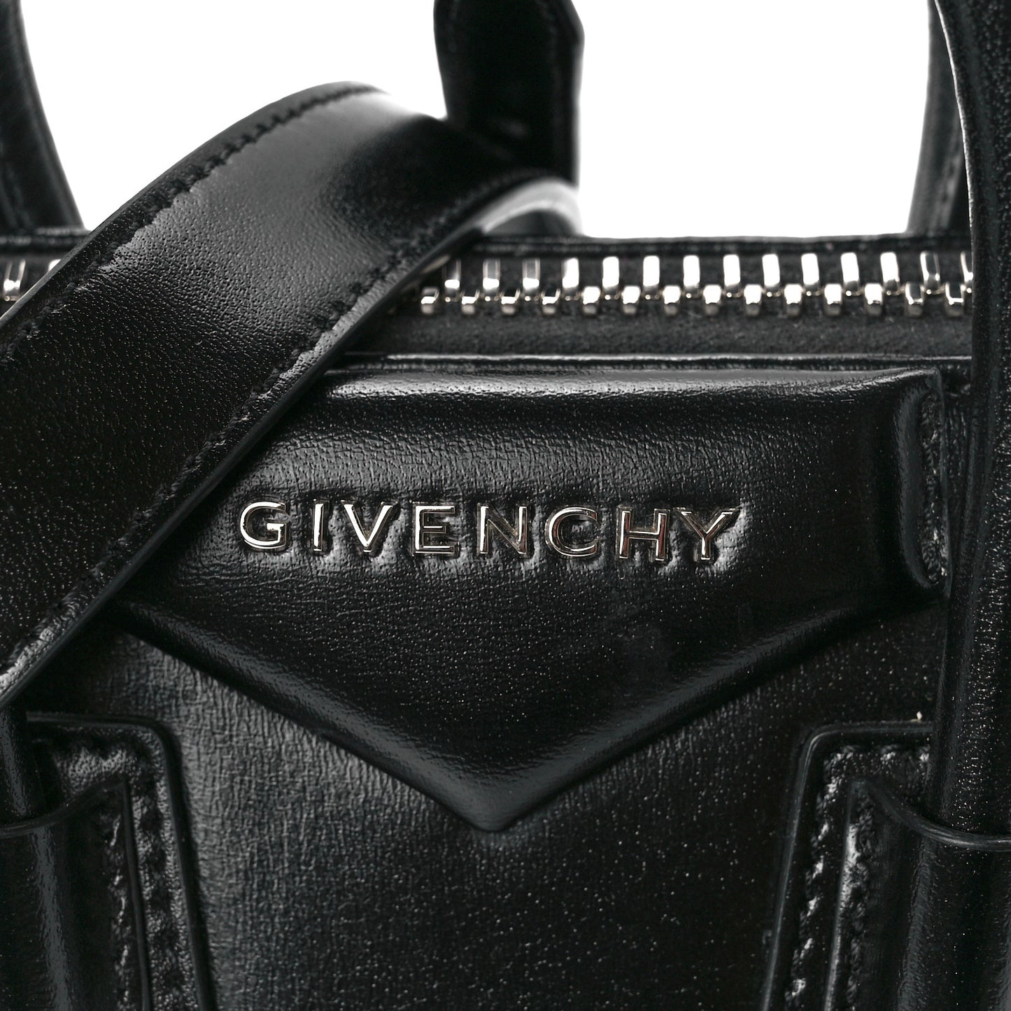 Shiny Lord Calfskin Mini Antigona Black