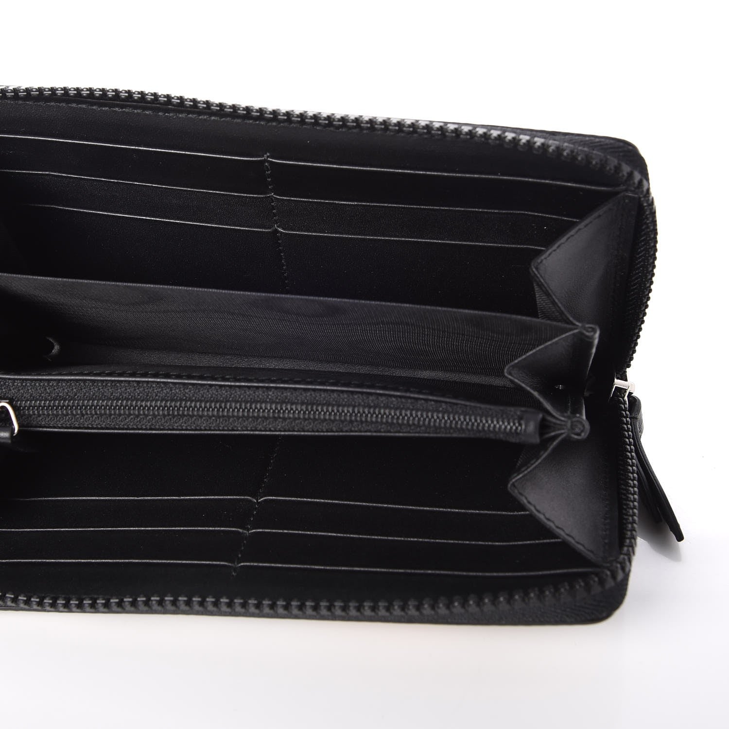 Gucci GG Supreme Monogram Blooms Zip Around Wallet Beige New Military Black 5 of 8