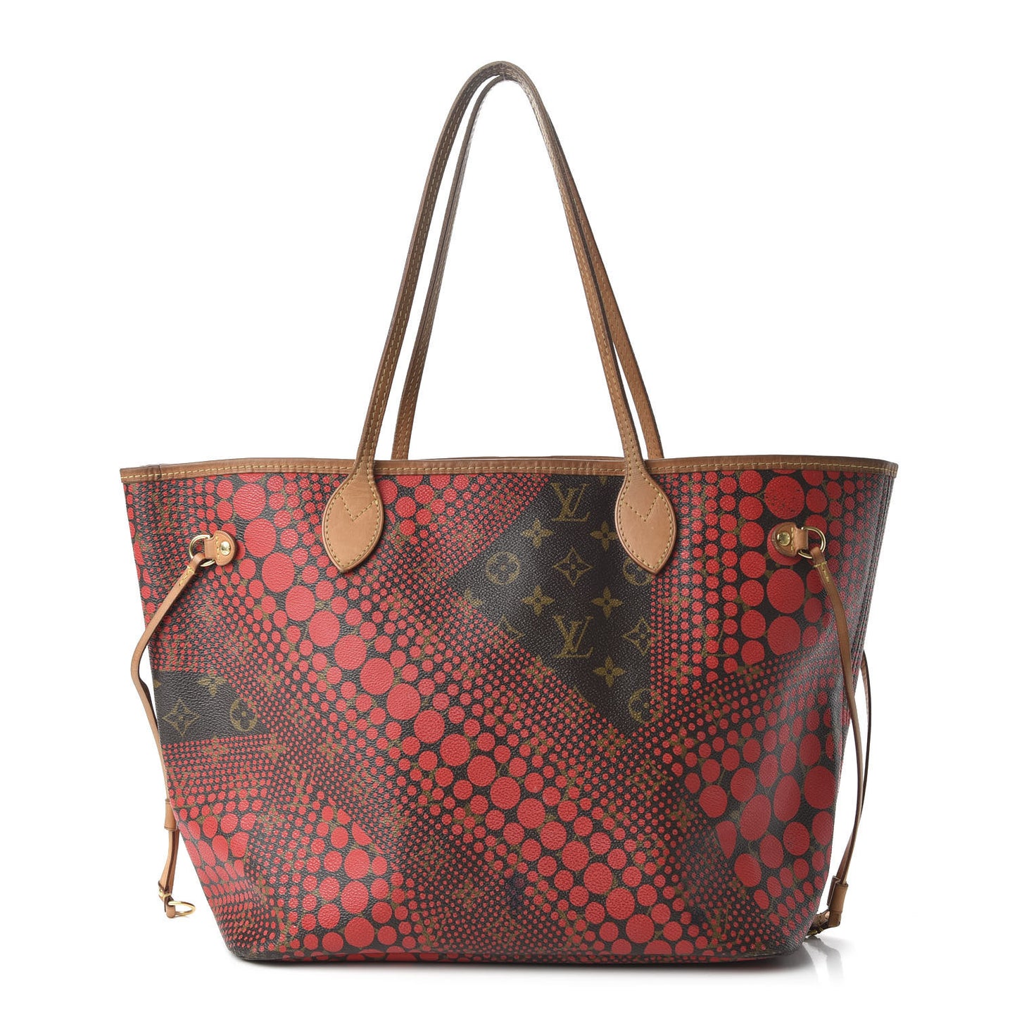 Monogram Kusama Waves Neverfull MM Red