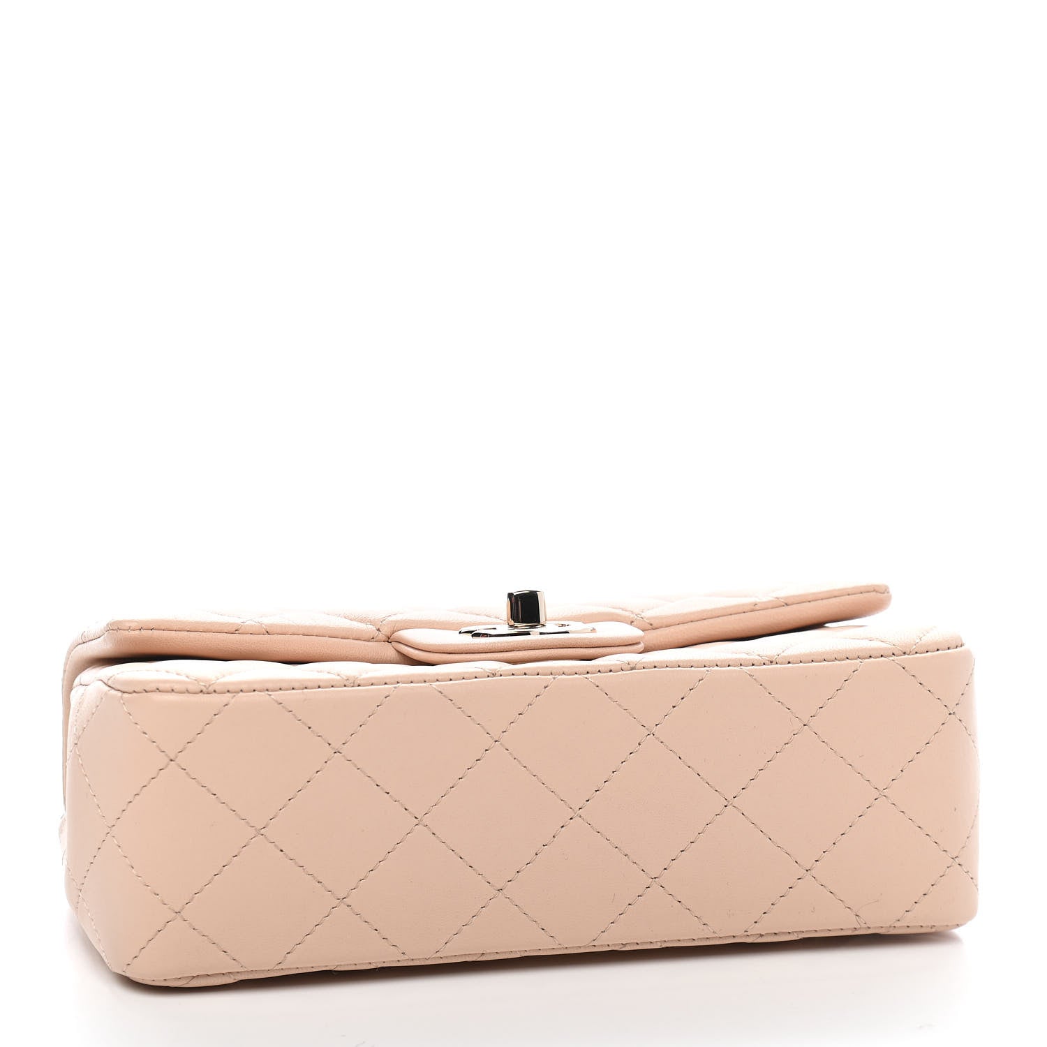Chanel Lambskin Quilted Mini Rectangular Flap Beige 3 of 8