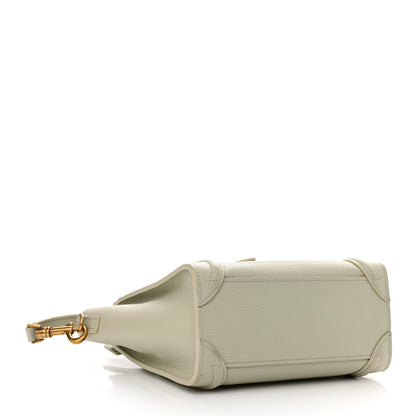 Celine Drummed Calfskin Nano Luggage Vert D'eau 4 of 11