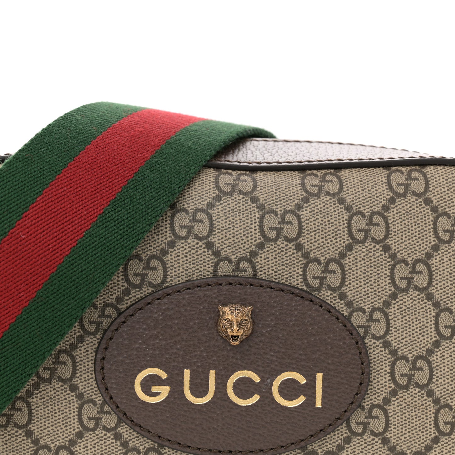 GG Supreme Monogram Web Neo Vintage Shoulder Bag Beige New Acero Crop