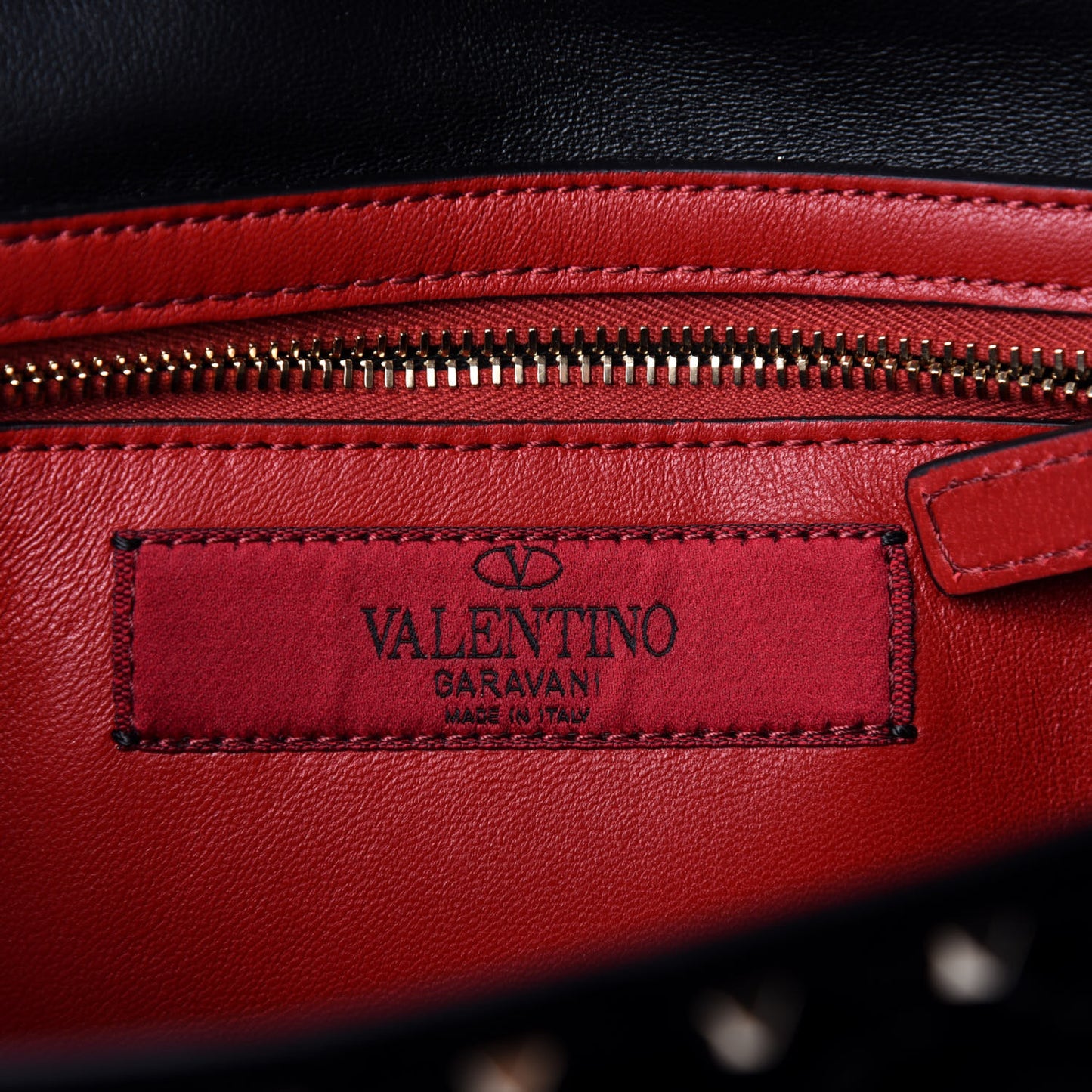 Velvet Rockstud Spike Wallet on Chain Black