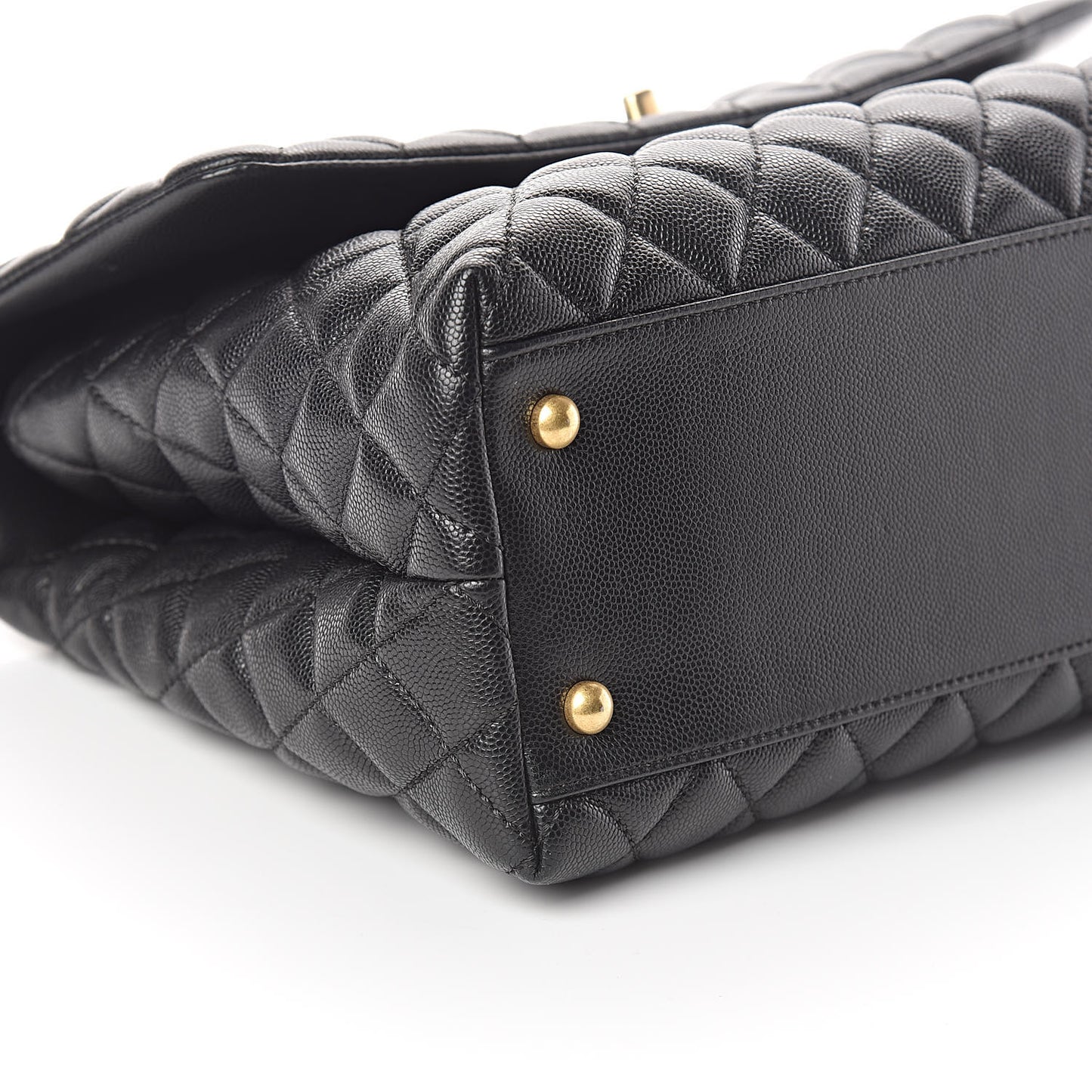 Caviar Quilted Medium Coco Handle Flap Black