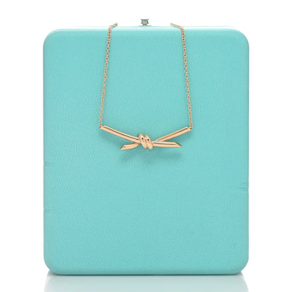 Tiffany 18K Rose Gold Knot Necklace 4 of 4