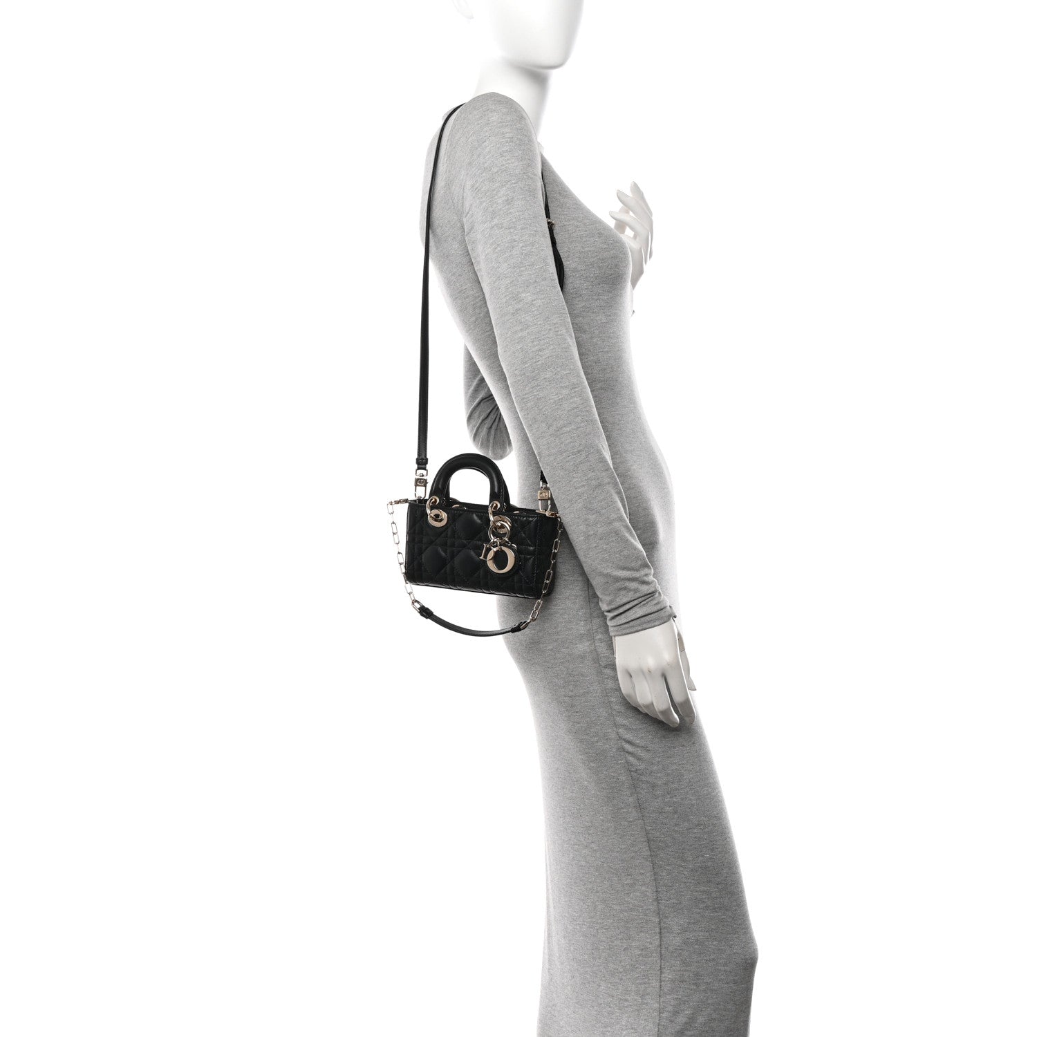 Christian Dior Lambskin Cannage Micro Lady D-Joy Black 2 of 13