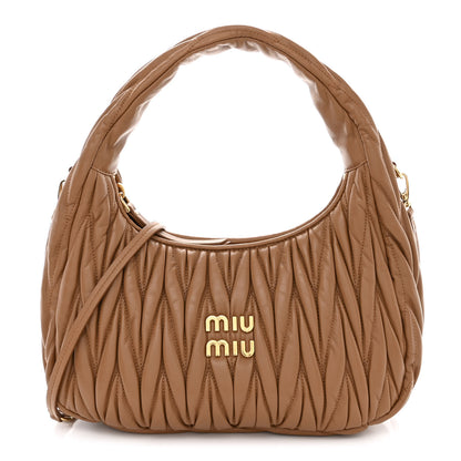 Miu Miu Nappa Matelasse Regular Wander Hobo Caramel 1 of 11