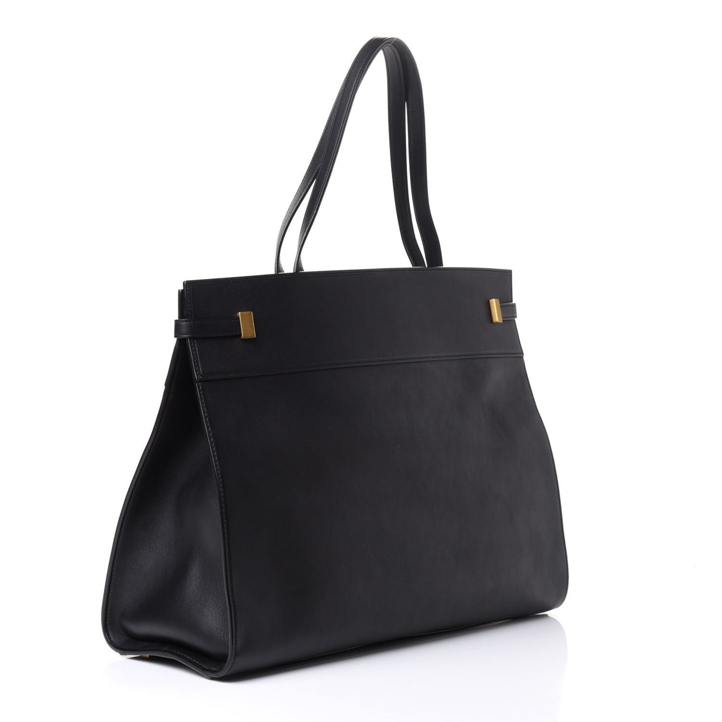 Calfskin Medium Manhattan Shopper Tote Black