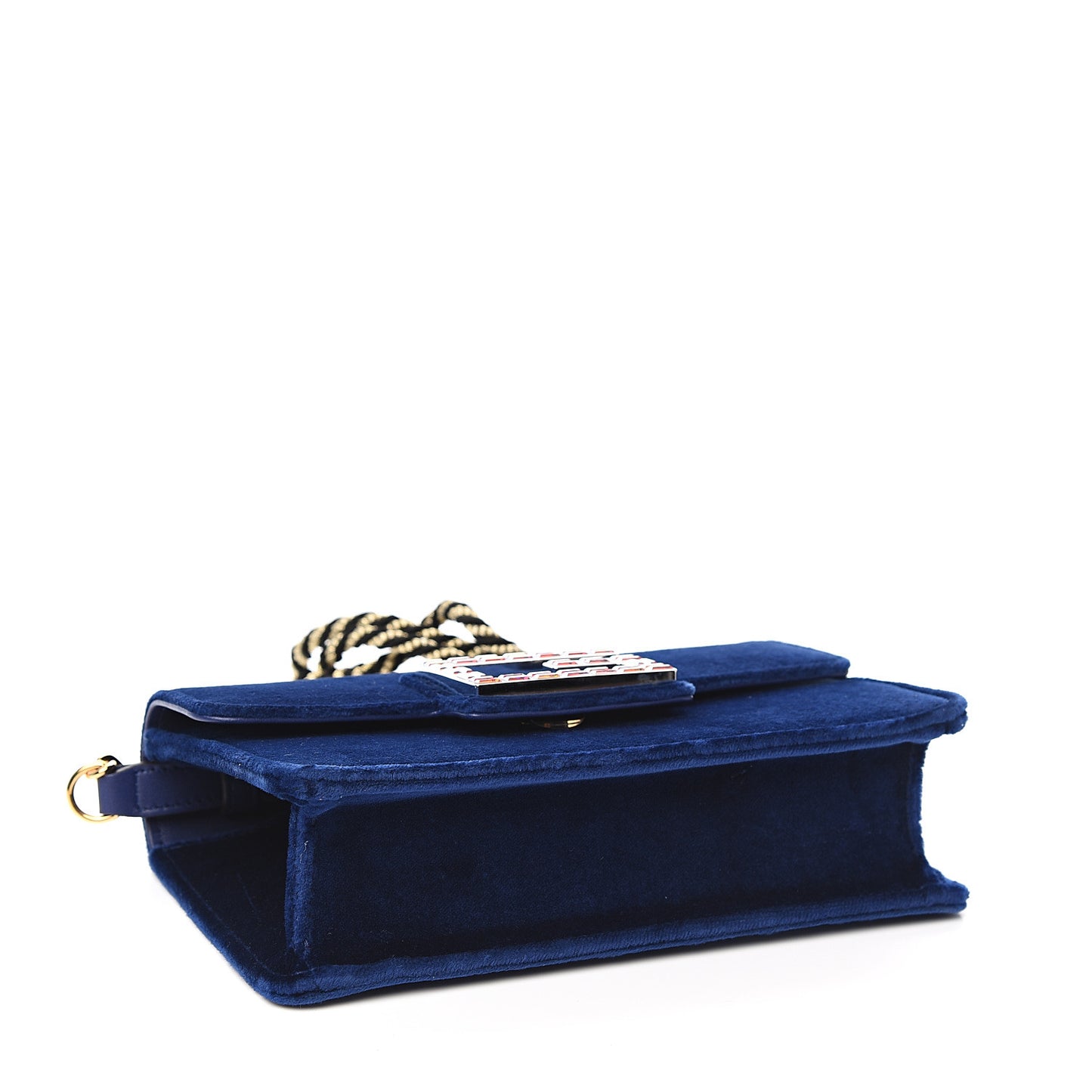 Velvet Crystal Square G Shoulder Bag Cobalt Blue