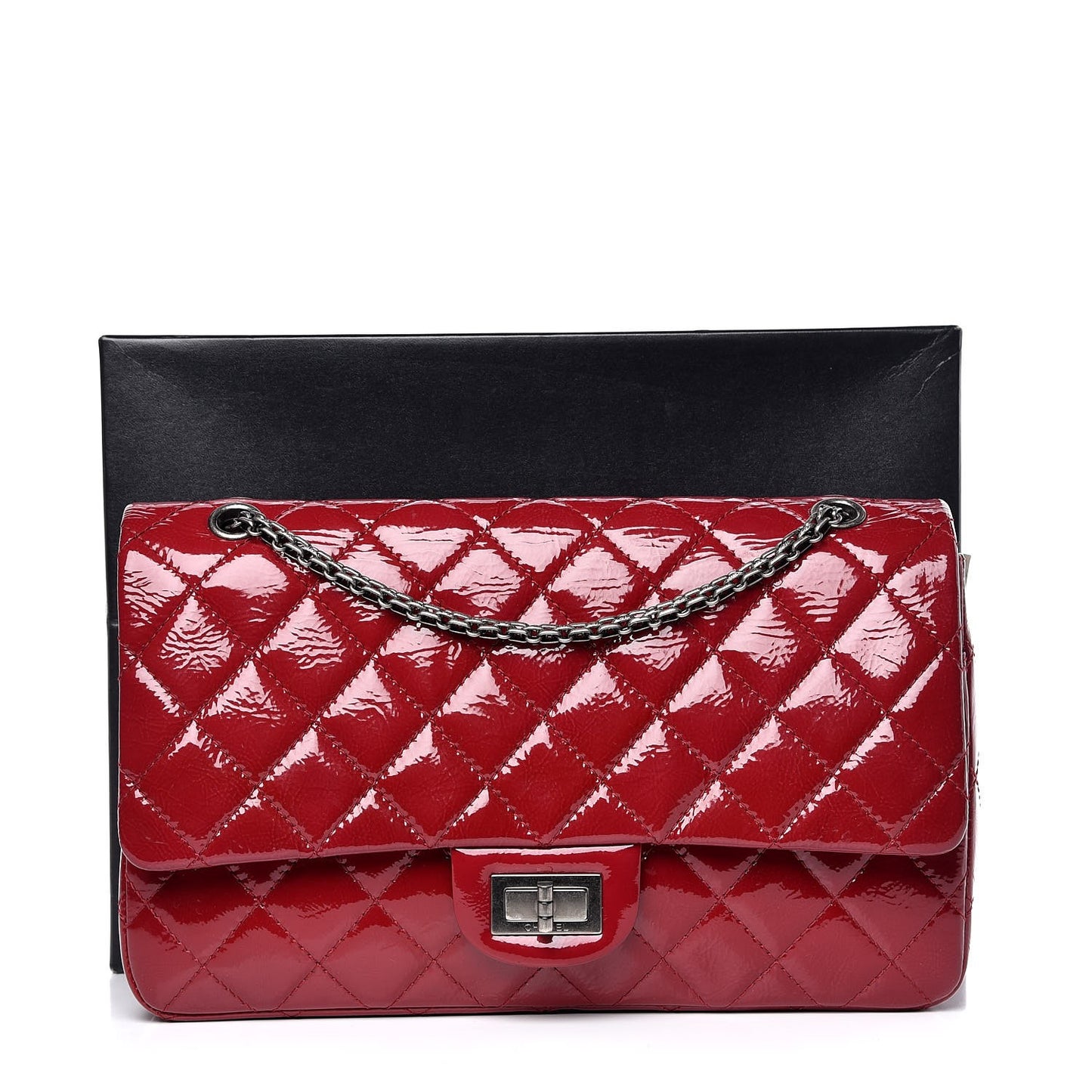 Distressed Patent Quilted 2.55 Reissue 227 Flap Red
