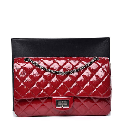 Chanel Distressed Patent Quilted 2.55 Reissue 227 Flap Red 10 of 10