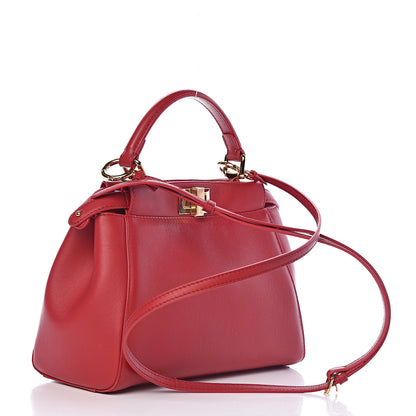 Fendi Nappa Mini Peekaboo Iconic Satchel Fragola 3 of 10