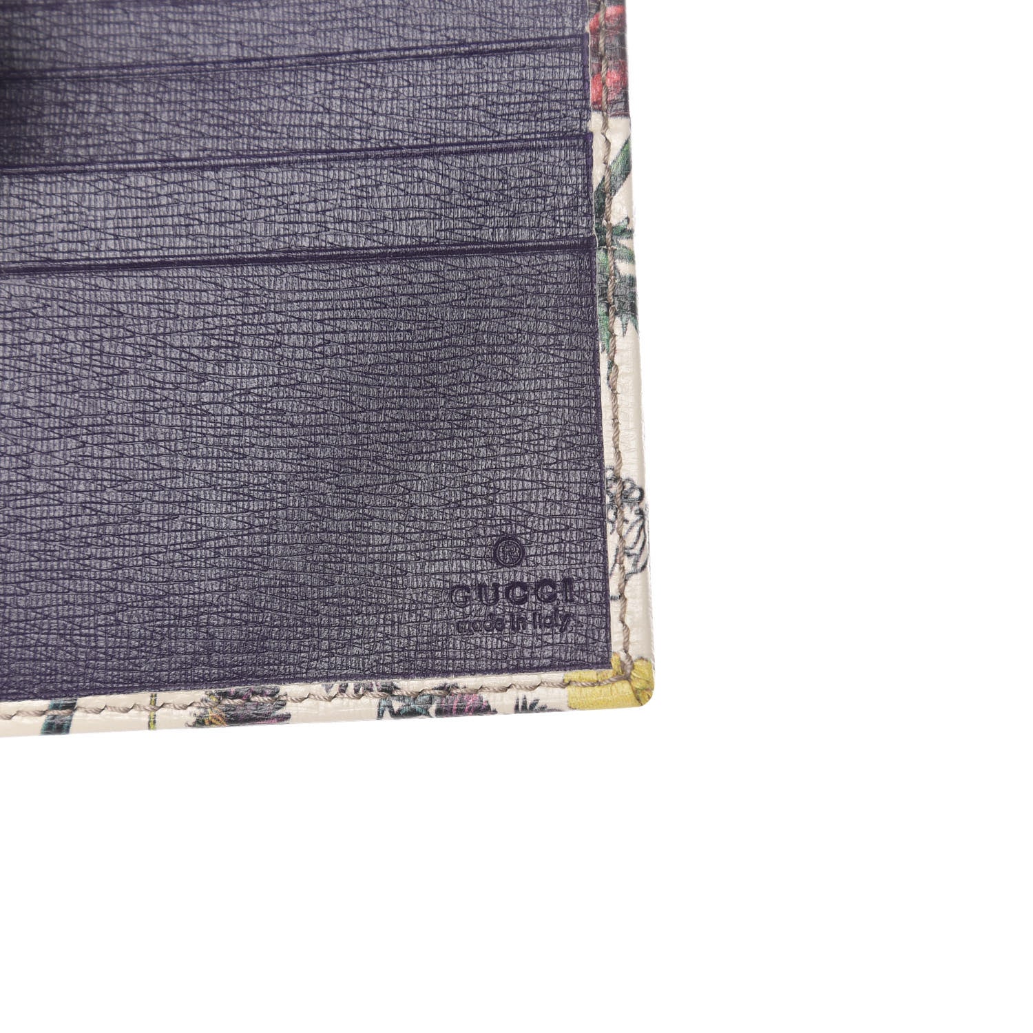 Gucci Calfskin Flora Infinity Bi-Fold Wallet White Multicolor 6 of 6