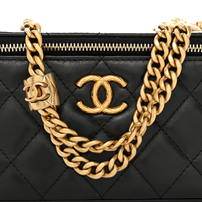 Chanel Lambskin Quilted Small Pillow Crush Vanity Case With Chain Black 8 of 11