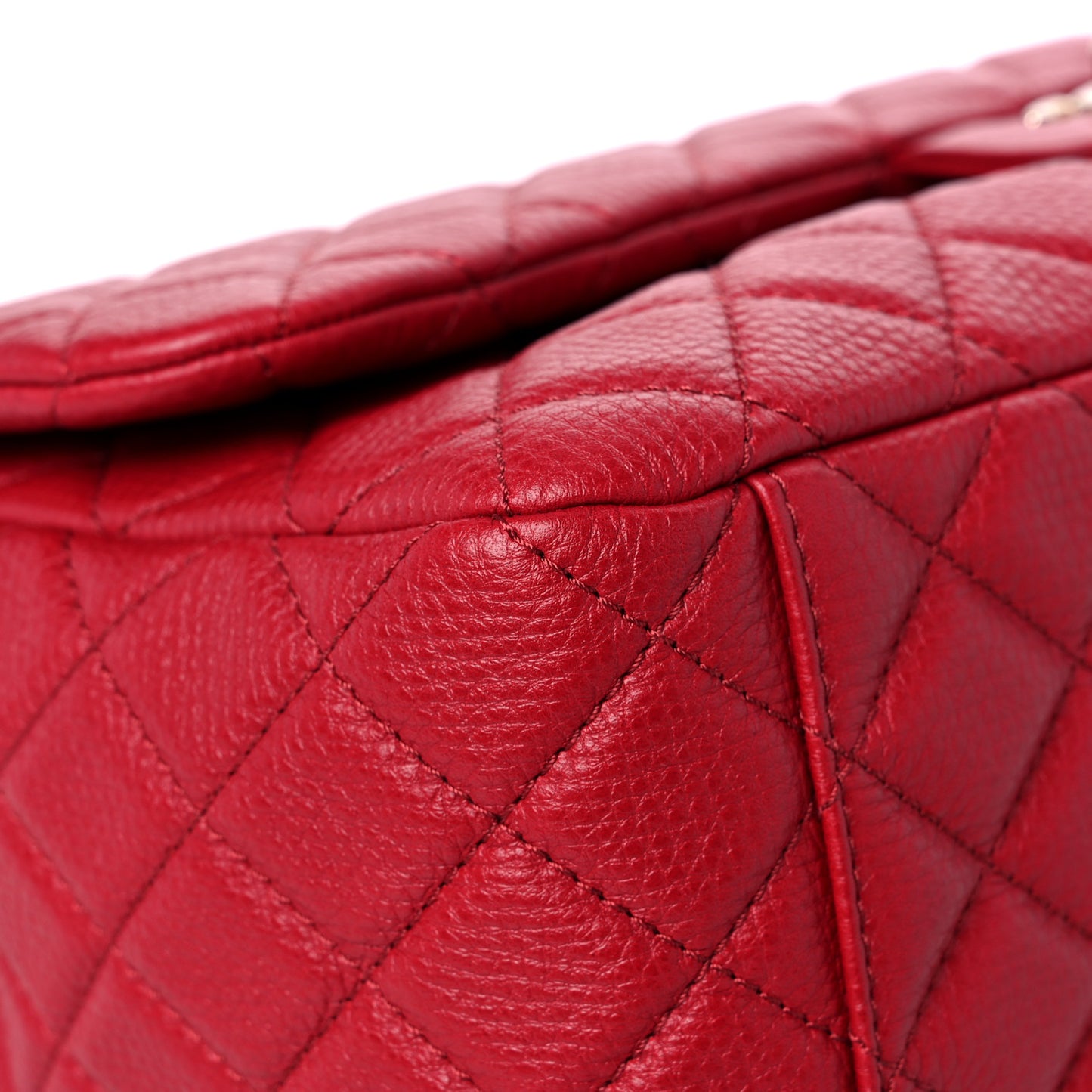 Calfskin Quilted Small XXL Travel Flap Bag Red
