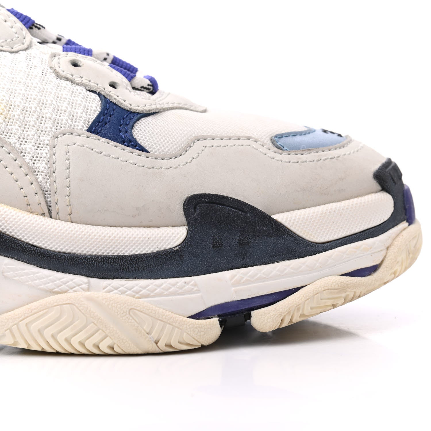 Balenciaga Mesh Nubuck Womens Triple S Sneakers 38 White Bleu Violet 17 of 24