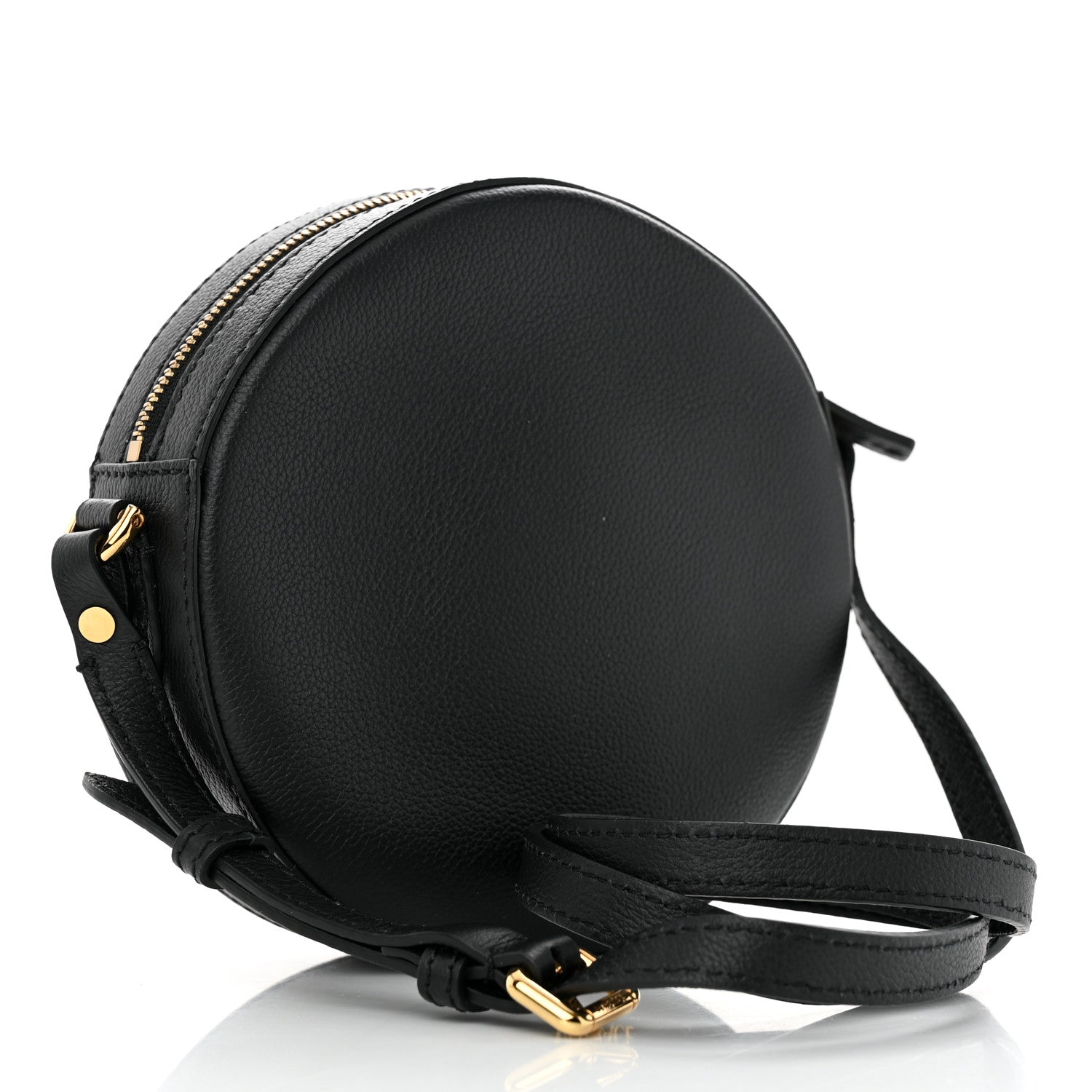 Versace Calfskin Mini La Medusa Chain Round Crossbody Bag Black 3 of 12