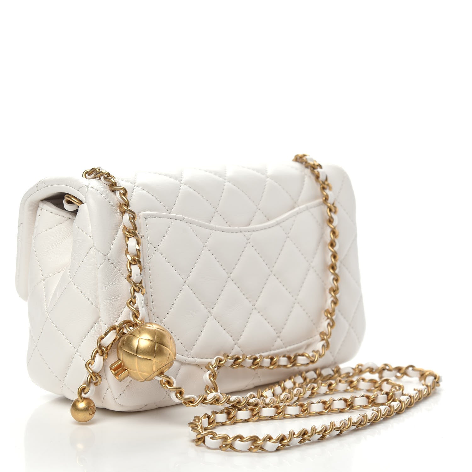 Chanel Lambskin Quilted Mini Rectangular Pearl Crush Flap White 3 of 11