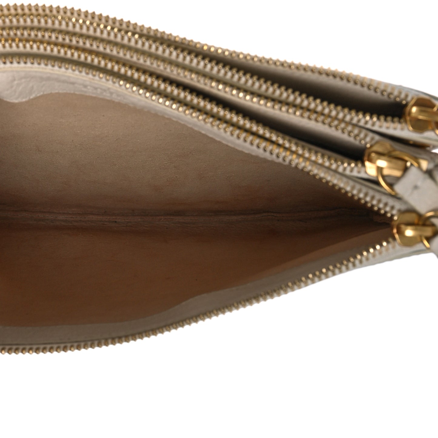 Goatskin Large Trio Crossbody Bag White