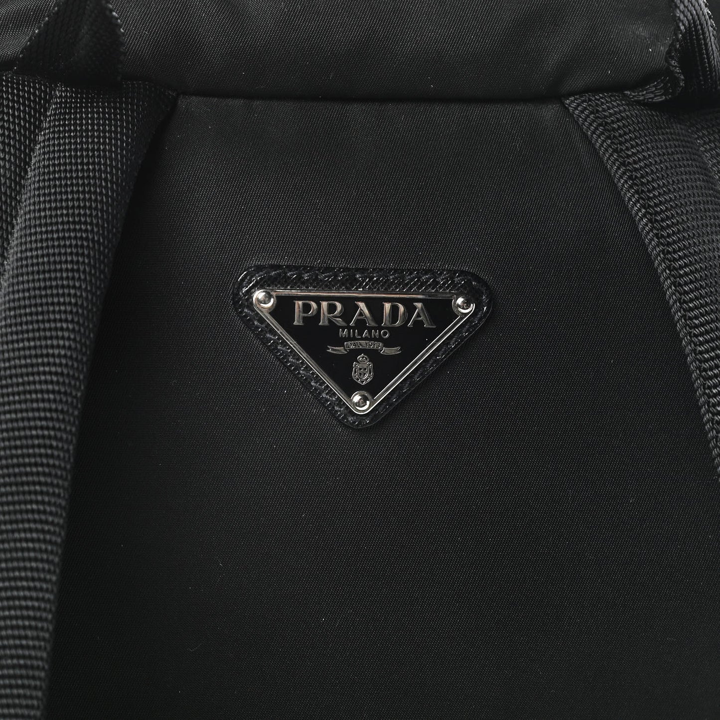 Technical Nylon Saffiano Double Buckle Backpack Black