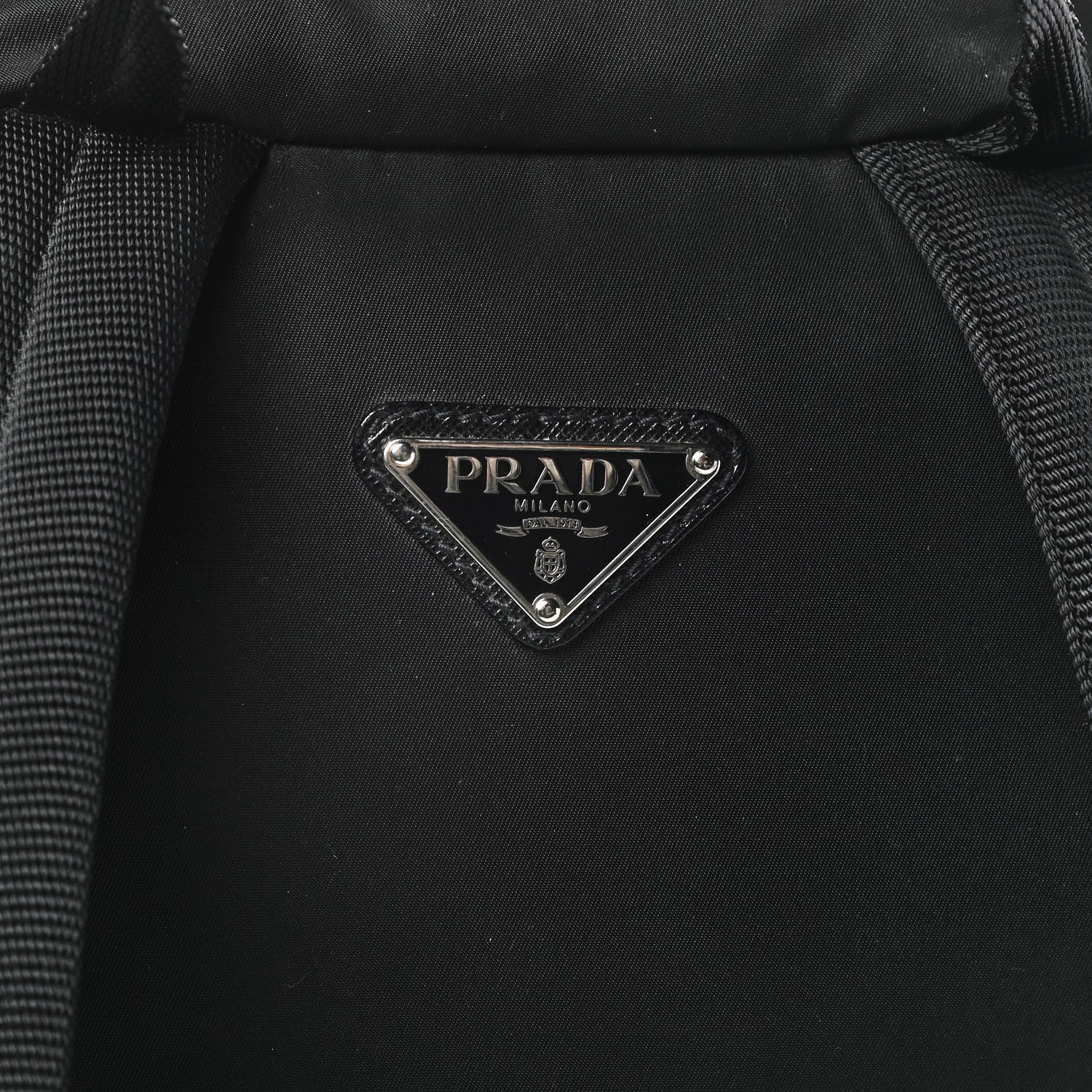 Prada Technical Nylon Saffiano Double Buckle Backpack Black 10 of 14